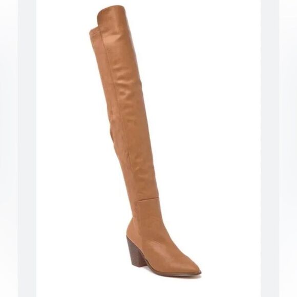 Chase & Chloe Max Chunky Heel Two Toned Over-the-Knee Boot Women Size 7.5 - Picture 1 of 5